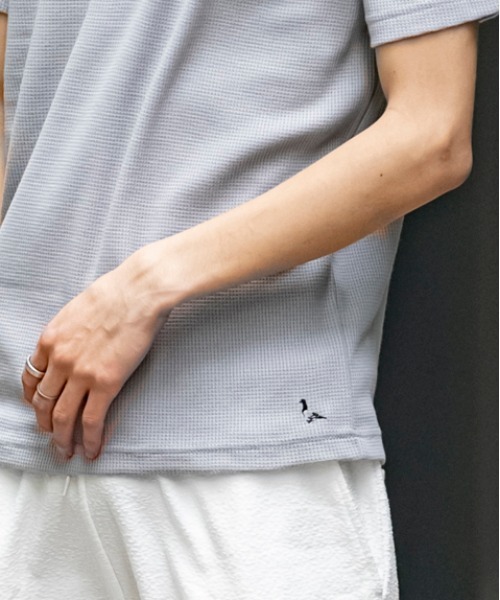 London Denim(ロンドンデニム)の「TC サーマル ヘンリーネック 半袖 Tシャツ(Tシャツ/カットソー・メンズ・ブラック/グレー/ホワイト/カーキ・M/L/XL)」の15枚目の写真