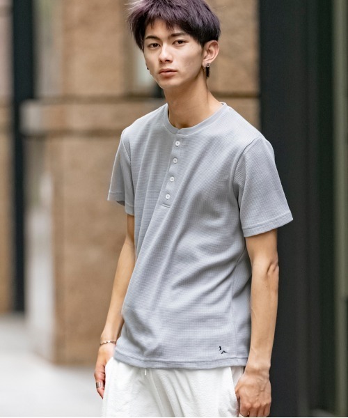セール】TC サーマル ヘンリーネック 半袖 Tシャツ（Tシャツ