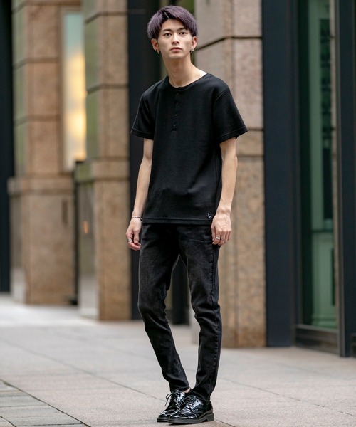 London Denim(ロンドンデニム)の「TC サーマル ヘンリーネック 半袖 Tシャツ(Tシャツ/カットソー・メンズ・ブラック/グレー/ホワイト/カーキ・M/L/XL)」の21枚目の写真
