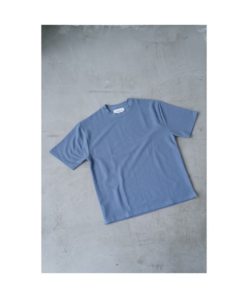 YARD PLUS（ヤードプリュス）の「YARD PLUS ワッフルドライクルー半袖BIG T（Tシャツ/カットソー・メンズ・サックスブルー/グレー/ホワイト/オリーブ・MEDIUM/LARGE）」の2枚目の写真