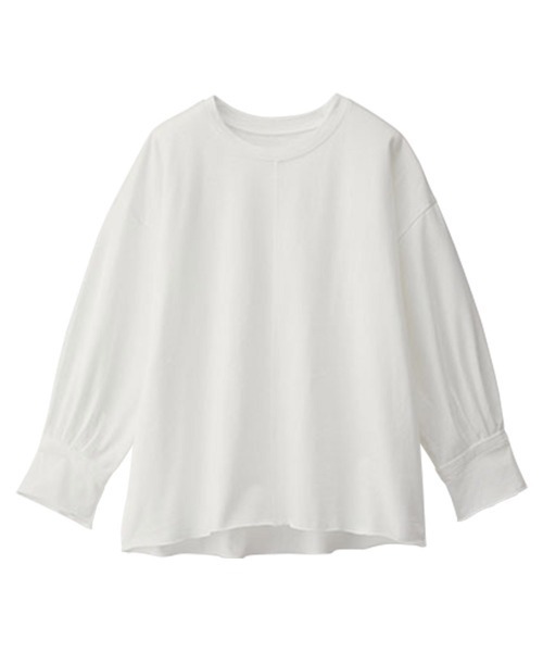 RANAN（ラナン）の「なめらか綿のカットソー（Tシャツ/カットソー・レディース・オフホワイト/ブラック/ベージュ・L/M/3L/LL）」の6枚目の写真