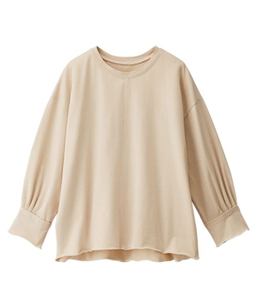 RANAN（ラナン）の「なめらか綿のカットソー（Tシャツ/カットソー・レディース・オフホワイト/ブラック/ベージュ・L/M/3L/LL）」の5枚目の写真