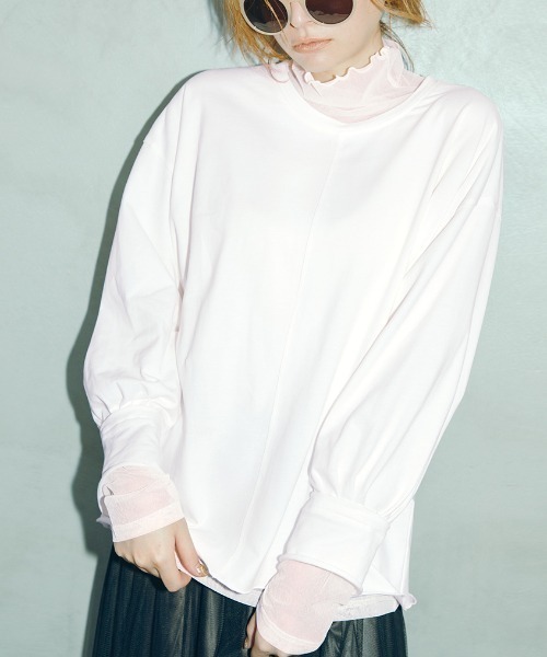 RANAN（ラナン）の「なめらか綿のカットソー（Tシャツ/カットソー・レディース・オフホワイト/ブラック/ベージュ・L/M/3L/LL）」の8枚目の写真