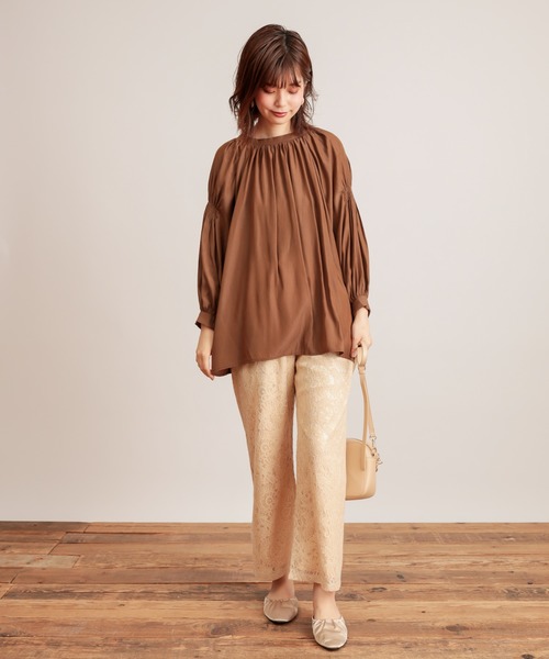 natural couture(ナチュラルクチュール)の「おしゃれレースパンツ(その他パンツ・レディース・ブラック/グリーン/アイボリー・FREE)」の4枚目の写真