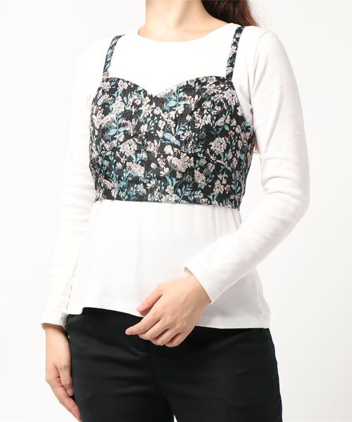 archives（アルシーヴ）の「ジャガードビスチェ（シャツ/ブラウス・レディース・ブラック/ベージュ・MEDIUM）」の2枚目の写真