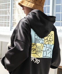 Mark Gonzales/マークゴンザレス MONO-MART 別注 クリアスモークオーバーサイズ プルオーバーパーカー