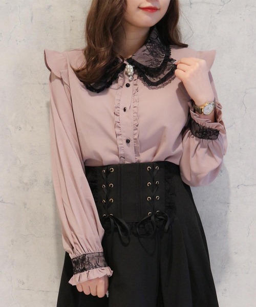 ROJITA（ロジータ）の「衿レース前立てフリルBL（シャツ/ブラウス