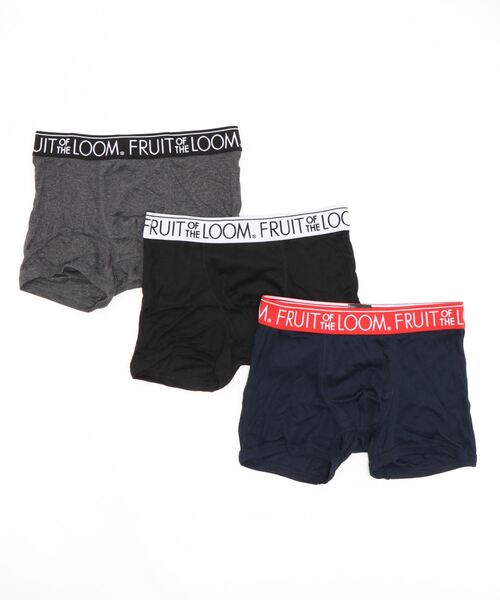 FRUIT OF THE LOOM（フルーツオブザルーム）の「【FRUIT OF THE LOOM/フルーツオブザルーム】3P_TCフライス_ボクサーブリーフ（ボクサーパンツ・メンズ・ブラック/ネイビー・MEDIUM/LARGE）」の2枚目の写真
