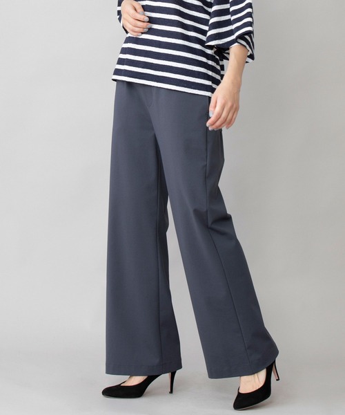 Munich（ミューニック）の「コットンポリエステルストレッチインターロック　ワイドパンツ(セットアップ可)（その他パンツ・レディース・ブラック/ダークグレー/グレイッシュベージュ・S/M/XS）」の13枚目の写真