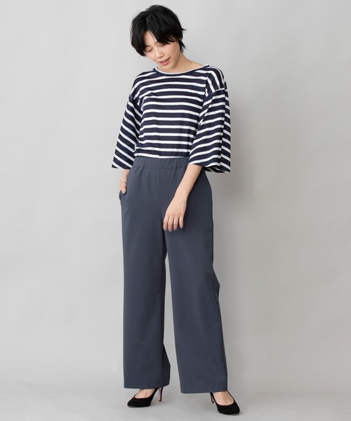 Munich（ミューニック）の「コットンポリエステルストレッチインターロック　ワイドパンツ(セットアップ可)（その他パンツ・レディース・ブラック/ダークグレー/グレイッシュベージュ・S/M/XS）」の16枚目の写真