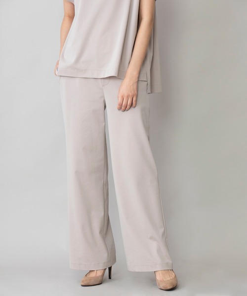 Munich（ミューニック）の「コットンポリエステルストレッチインターロック　ワイドパンツ(セットアップ可)（その他パンツ・レディース・ブラック/ダークグレー/グレイッシュベージュ・S/M/XS）」の12枚目の写真