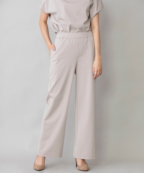 Munich（ミューニック）の「コットンポリエステルストレッチインターロック　ワイドパンツ(セットアップ可)（その他パンツ・レディース・ブラック/ダークグレー/グレイッシュベージュ・S/M/XS）」の8枚目の写真