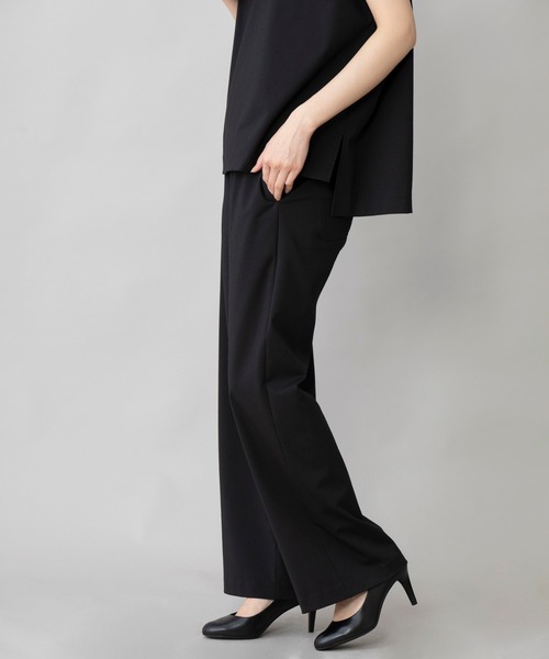 Munich（ミューニック）の「コットンポリエステルストレッチインターロック　ワイドパンツ(セットアップ可)（その他パンツ・レディース・ブラック/ダークグレー/グレイッシュベージュ・S/M/XS）」の22枚目の写真