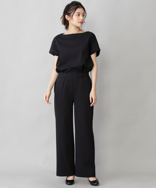 Munich（ミューニック）の「コットンポリエステルストレッチインターロック　ワイドパンツ(セットアップ可)（その他パンツ・レディース・ブラック/ダークグレー/グレイッシュベージュ・S/M/XS）」の10枚目の写真