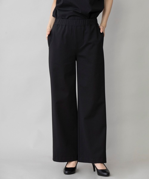 Munich（ミューニック）の「コットンポリエステルストレッチインターロック　ワイドパンツ(セットアップ可)（その他パンツ・レディース・ブラック/ダークグレー/グレイッシュベージュ・S/M/XS）」の18枚目の写真