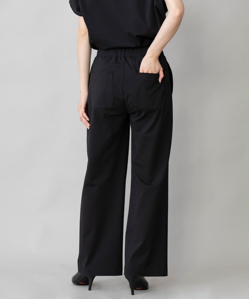 Munich（ミューニック）の「コットンポリエステルストレッチインターロック　ワイドパンツ(セットアップ可)（その他パンツ・レディース・ブラック/ダークグレー/グレイッシュベージュ・S/M/XS）」の7枚目の写真