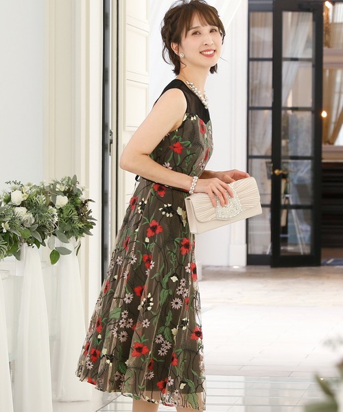 PourVous(プールヴー)の「結婚式 ワンピースドレスノースリーブと ロング シアーフォーマル オケージョンドレス お呼ばれ 二次会 成人式 (ドレス・レディース・ブラック/ブルーグレー/ブルー・M)」の15枚目の写真