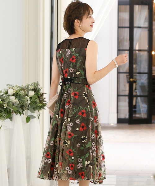 PourVous(プールヴー)の「結婚式 ワンピースドレスノースリーブと ロング シアーフォーマル オケージョンドレス お呼ばれ 二次会 成人式 (ドレス・レディース・ブラック/ブルーグレー/ブルー・M)」の19枚目の写真