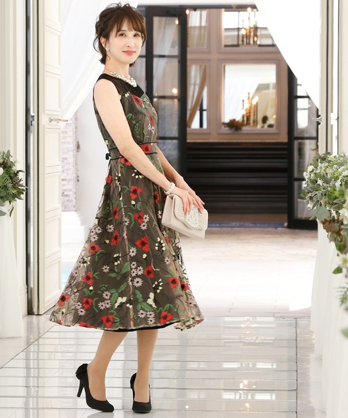 PourVous(プールヴー)の「結婚式 ワンピースドレスノースリーブと ロング シアーフォーマル オケージョンドレス お呼ばれ 二次会 成人式 (ドレス・レディース・ブラック/ブルーグレー/ブルー・M)」の12枚目の写真