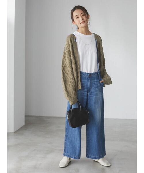 CRAFT STANDARD BOUTIQUE(クラフトスタンダードブティック)の「ざっくりケーブルニットカーディガン *(カーディガン/ボレロ・レディース・アイボリー/キャメル/チャコールグレー/モカ・FREE)」の9枚目の写真