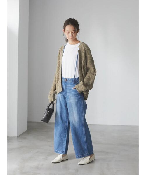 CRAFT STANDARD BOUTIQUE(クラフトスタンダードブティック)の「ざっくりケーブルニットカーディガン *(カーディガン/ボレロ・レディース・アイボリー/キャメル/チャコールグレー/モカ・FREE)」の12枚目の写真