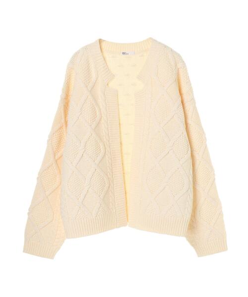 CRAFT STANDARD BOUTIQUE(クラフトスタンダードブティック)の「ざっくりケーブルニットカーディガン *(カーディガン/ボレロ・レディース・アイボリー/キャメル/チャコールグレー/モカ・FREE)」の21枚目の写真