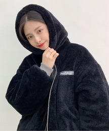 A'GEM/9 × .kom『muah muah/ムーアムーア』REVERSIBLE FLEECE HOOD JUMPER/リバーシブル フリース フード ジャンパー ジップアップ