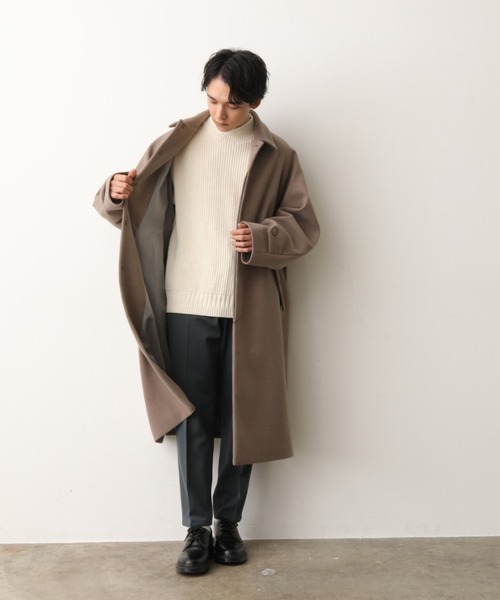 JUNRED（ジュンレッド）の「ドルマンステンカラーコート（ステンカラーコート・メンズ・ダークブラウン/ベージュ系その他・S/M/L）」の15枚目の写真