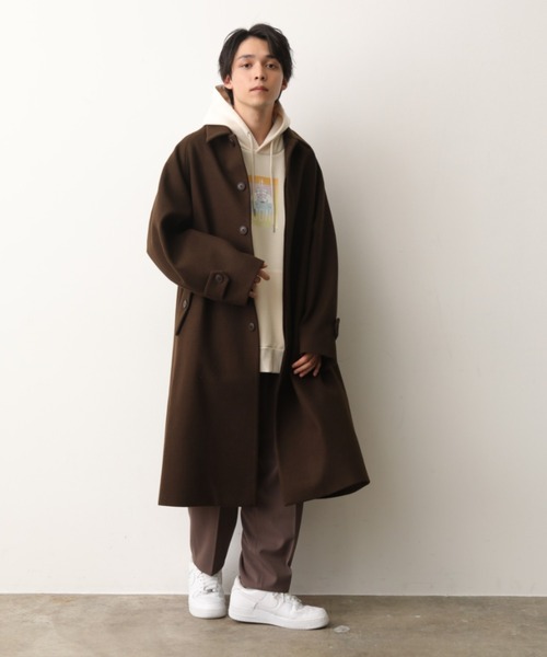 JUNRED（ジュンレッド）の「ドルマンステンカラーコート（ステンカラーコート・メンズ・ダークブラウン/ベージュ系その他・S/M/L）」の19枚目の写真