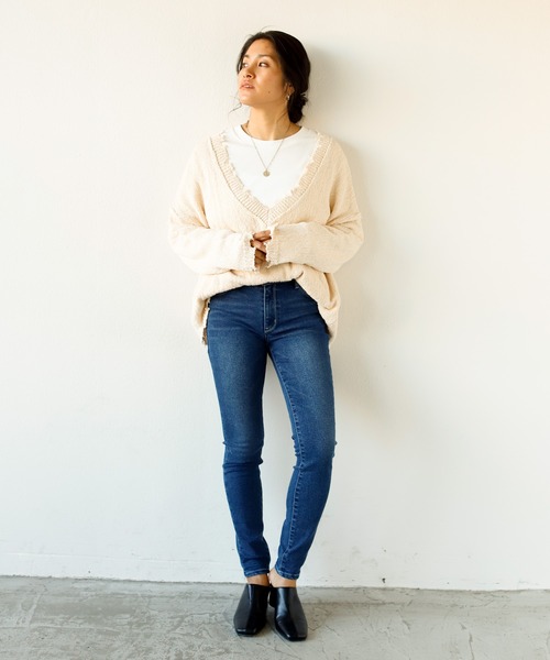 Auntie Rosa Holiday（アンティローザホリデー）の「ハイストレッチスタンダードスキニーデニム（デニムパンツ・レディース・ブラック/ネイビー/ブルー・SMALL/MEDIUM/LARGE）」の17枚目の写真