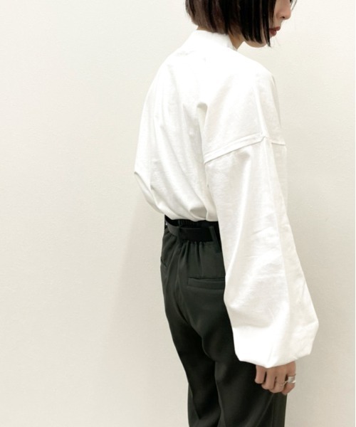 apres jour mignon（アプレジュールミニョン）の「モックネックロンT【ZOZOTOWN限定アイテム】（Tシャツ/カットソー・レディース・オフホワイト/パープル/アイボリー/ブラック・X-LARGE/フリー）」の8枚目の写真