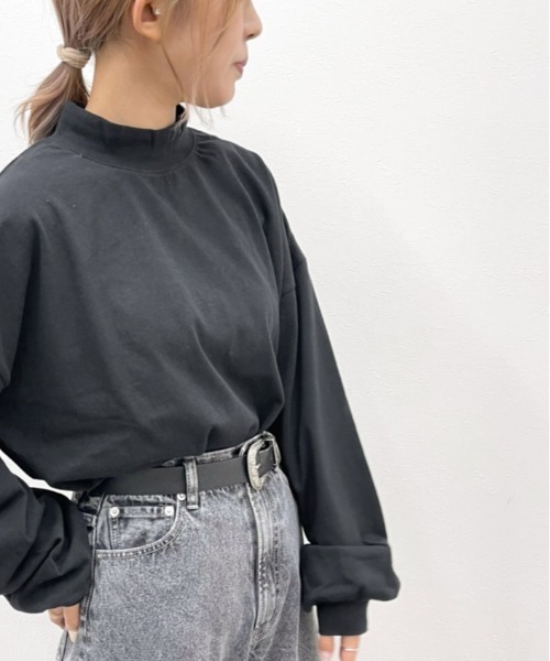 apres jour mignon（アプレジュールミニョン）の「モックネックロンT【ZOZOTOWN限定アイテム】（Tシャツ/カットソー・レディース・オフホワイト/パープル/アイボリー/ブラック・X-LARGE/フリー）」の19枚目の写真