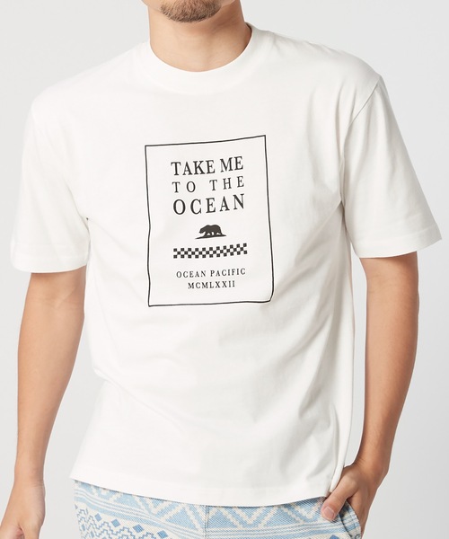 Ocean Pacific(オーシャンパシフィック)の「【OP / オーピー】半袖ボックスプリントTシャツ / ユニセックス(Tシャツ/カットソー・メンズ・エメラルド/グレー/ホワイト・LARGE/MEDIUM/X-LARGE)」の1枚目の写真