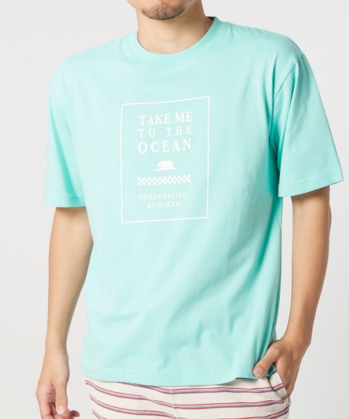 Ocean Pacific(オーシャンパシフィック)の「【OP / オーピー】半袖ボックスプリントTシャツ / ユニセックス(Tシャツ/カットソー・メンズ・エメラルド/グレー/ホワイト・LARGE/MEDIUM/X-LARGE)」の2枚目の写真