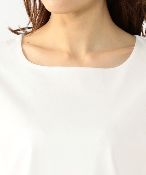 A/C DESIGN BY ALPHA CUBIC(エーシーデザインバイアルファキュービック)の「クーラータッチスクエアネックシャツ(Tシャツ/カットソー・レディース・ネイビー/オフホワイト/ライトグレー・M/LL/L)」の8枚目の写真