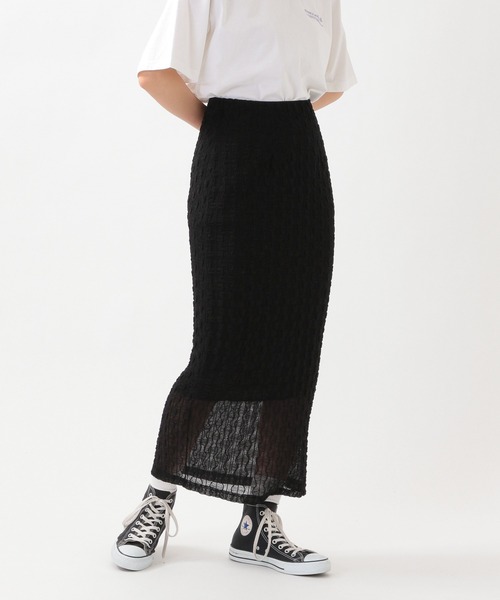 ALAND(エーランド)の「3.3Field Trip/WAVE EMBROIDED スカート 2944749(スカート・レディース・ブラック/アイボリー・FREE)」の2枚目の写真