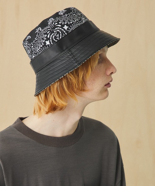 UNITED TOKYO（ユナイテッドトウキョウ）の「バンダナコンビ　バケッタハット（ハット・メンズ・ブラック・FREE）」の6枚目の写真