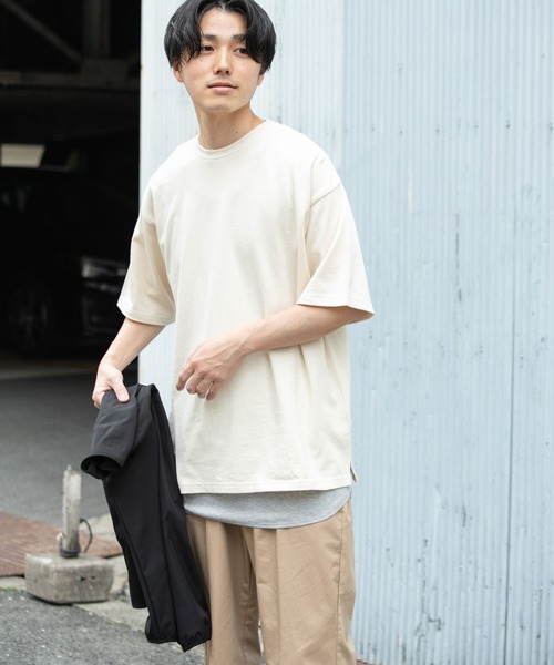 ITEMS URBANRESEARCH（アイテムズ アーバンリサーチ）の「ビッグTシャツ/リブタンクトップ 2セット（Tシャツ/カットソー・メンズ・ブラック/カーキ/ホワイト/ベージュ/ブルー・LARGE/MEDIUM/X-LARGE/SMALL）」の9枚目の写真