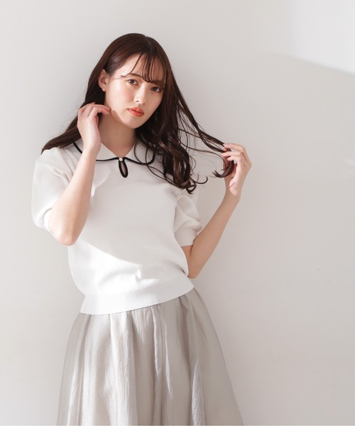 JILL by JILL STUART（ジルバイジルスチュアート）の「◇ハダミセニットトップス（ニット/セーター・レディース・ホワイト/ベージュ・FREE）」の2枚目の写真