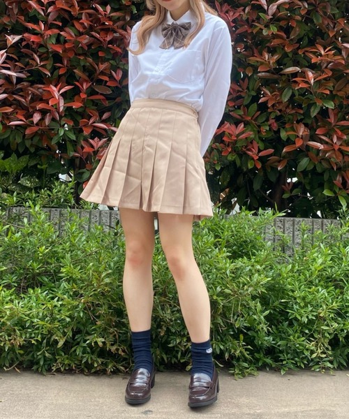 WEGO（ウィゴー）の「WEGO/無地プリーツミニスカート（スカート・レディース・ベージュ/グレー/ブラック/ネイビー・MEDIUM/SMALL/LARGE）」の6枚目の写真