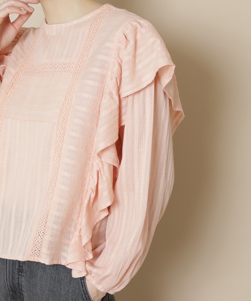 N.（N. Natural Beauty Basic）（エヌエヌナチュラルビューティーベーシック）の「≪◆フリルコンパクトブラウス≫（シャツ/ブラウス・レディース・オフホワイト/ピンク/ブラック・MEDIUM）」の10枚目の写真