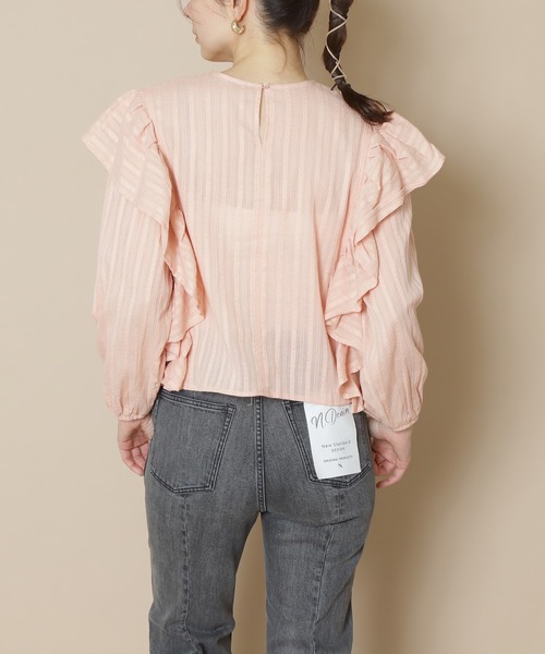 N.（N. Natural Beauty Basic）（エヌエヌナチュラルビューティーベーシック）の「≪◆フリルコンパクトブラウス≫（シャツ/ブラウス・レディース・オフホワイト/ピンク/ブラック・MEDIUM）」の9枚目の写真