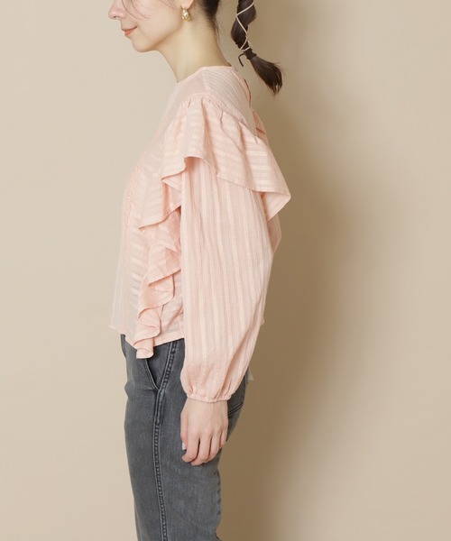 N.（N. Natural Beauty Basic）（エヌエヌナチュラルビューティーベーシック）の「≪◆フリルコンパクトブラウス≫（シャツ/ブラウス・レディース・オフホワイト/ピンク/ブラック・MEDIUM）」の8枚目の写真