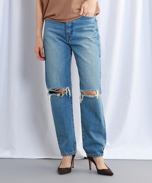 JET（ジェット）の「◆【ウォッシャブル】カーブシルエットデニムパンツ（デニムパンツ・レディース・チャコールグレー/ライトブルー・00/02/04）」の2枚目の写真