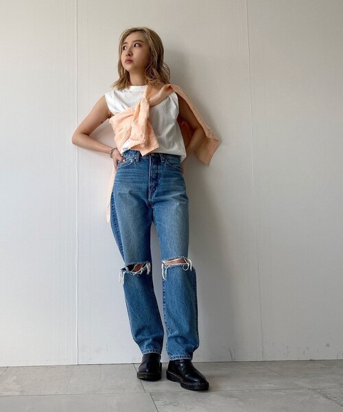 JET（ジェット）の「◆【ウォッシャブル】カーブシルエットデニムパンツ（デニムパンツ・レディース・チャコールグレー/ライトブルー・00/02/04）」の3枚目の写真