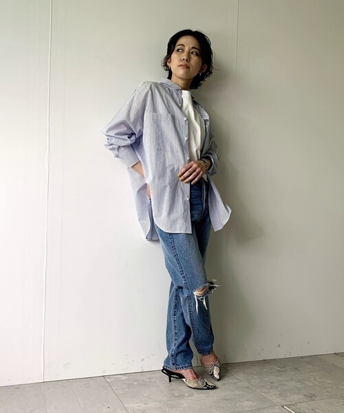 JET（ジェット）の「◆【ウォッシャブル】カーブシルエットデニムパンツ（デニムパンツ・レディース・チャコールグレー/ライトブルー・00/02/04）」の4枚目の写真