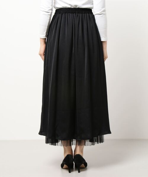 RASVOA(ラスボア)の「リバーシブルプリーツチュールスカート(スカート・レディース・ブラック/アイボリー・FREE)」の4枚目の写真