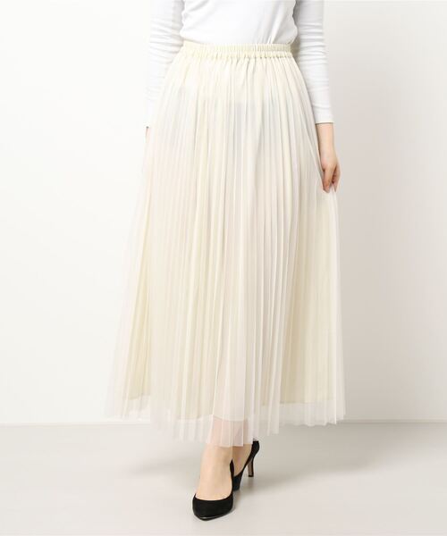 RASVOA(ラスボア)の「リバーシブルプリーツチュールスカート(スカート・レディース・ブラック/アイボリー・FREE)」の6枚目の写真