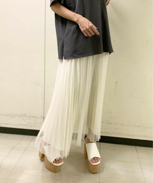 RASVOA(ラスボア)の「リバーシブルプリーツチュールスカート(スカート・レディース・ブラック/アイボリー・FREE)」の17枚目の写真