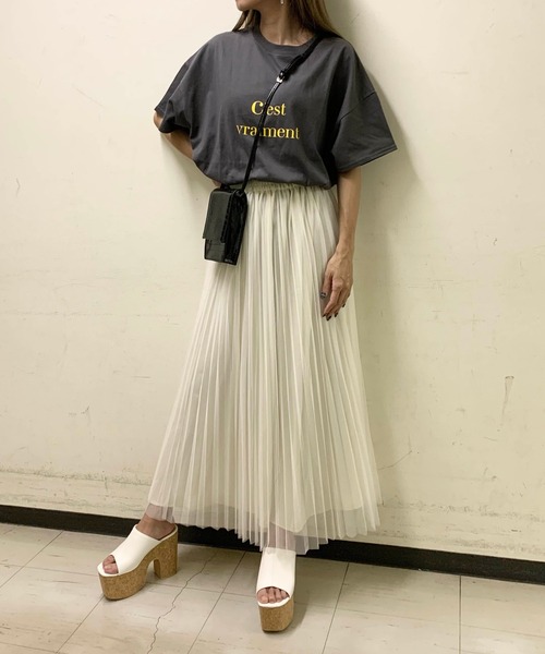 RASVOA(ラスボア)の「リバーシブルプリーツチュールスカート(スカート・レディース・ブラック/アイボリー・FREE)」の20枚目の写真